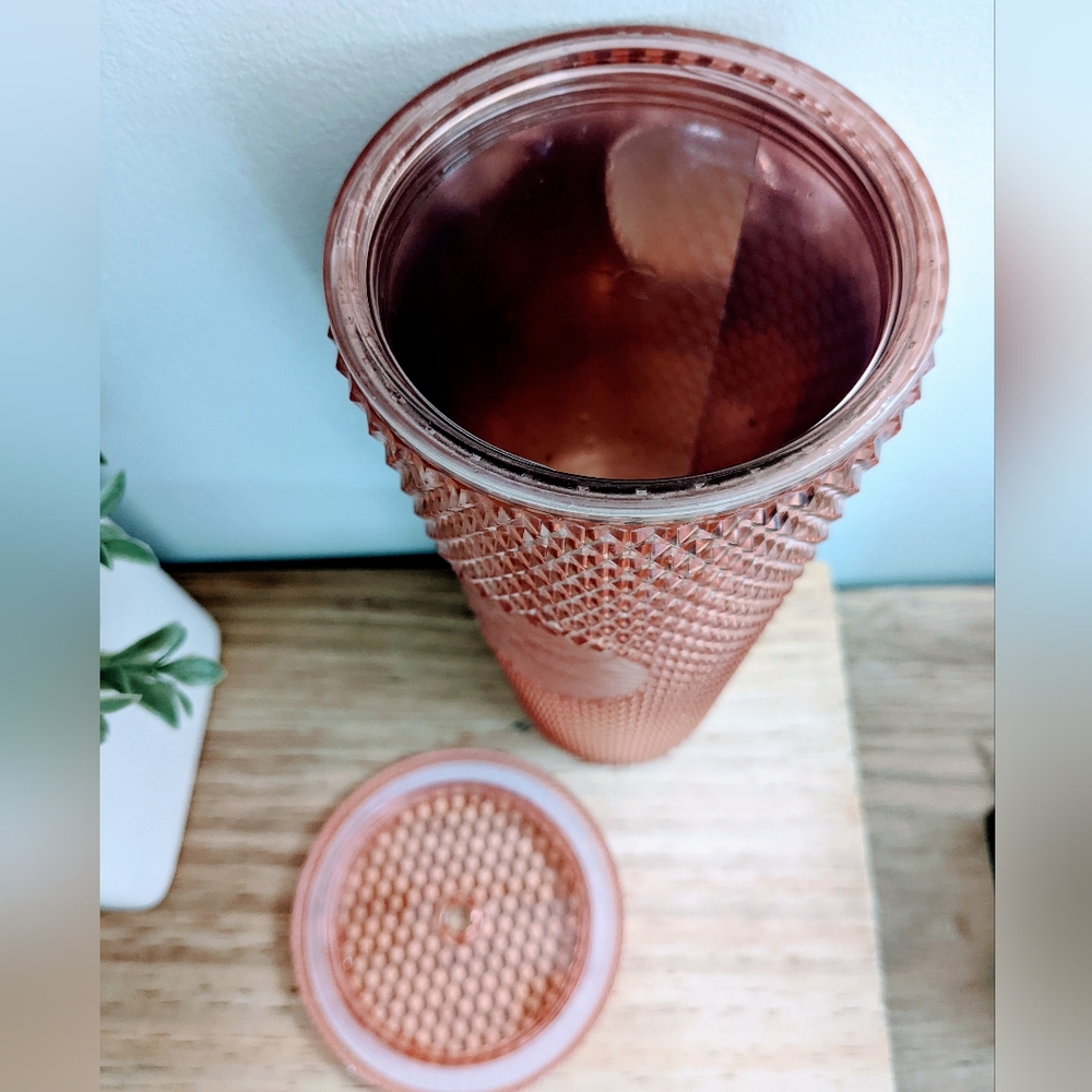 Starbucks Rose Gold Venti Tumbler Studded Spike Hologram‎ Cup 24oz - Picture 7 of 8